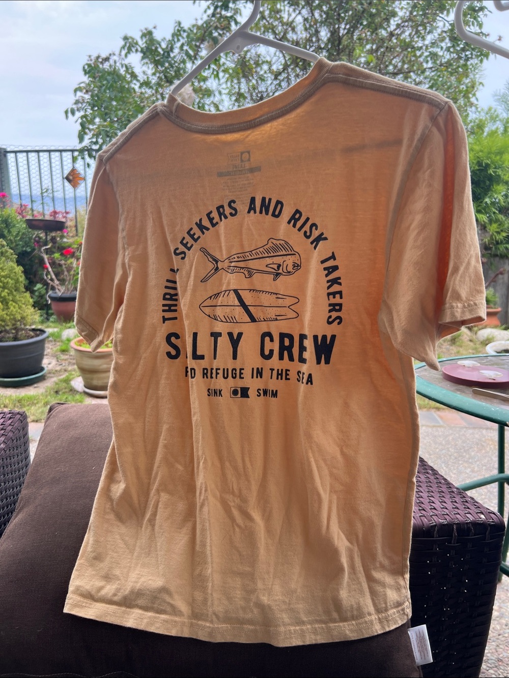 Salty Crew Boys Short-Sleeve Tee in Peach with Black Graphic